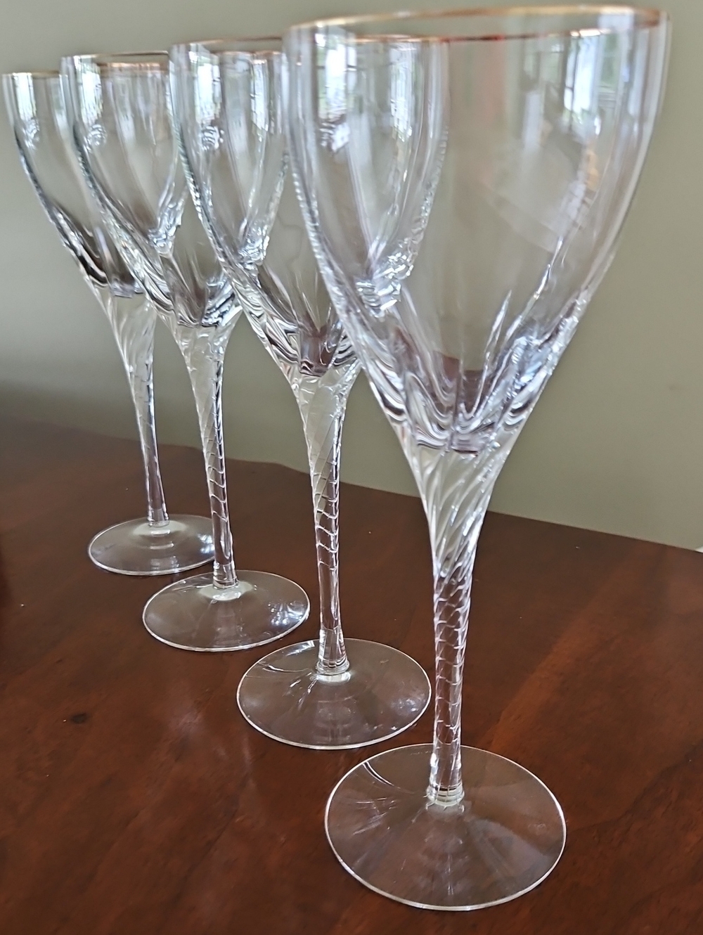 Lenox Encore Gold Water Goblets Crystal Stemware - Set of 4